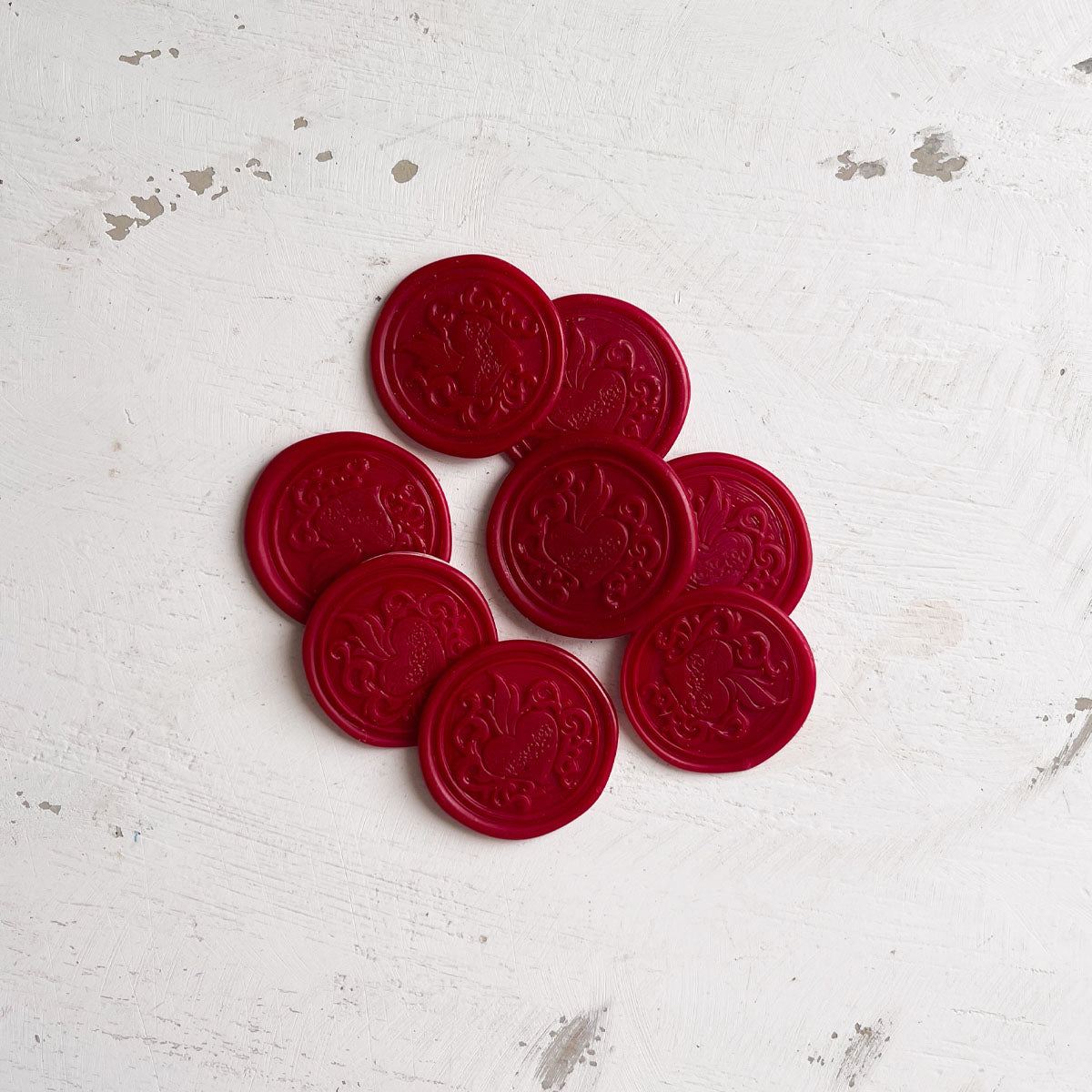 Wax Seals with Sacred Heart - Crimson