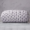 Prayer Blanket - Pure Merino Wool Chunky Knit with Swarovski® &amp; Silk Prayer Ribbon