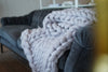 Prayer Blanket - Pure Merino Wool Chunky Knit with Swarovski® &amp; Silk Prayer Ribbon